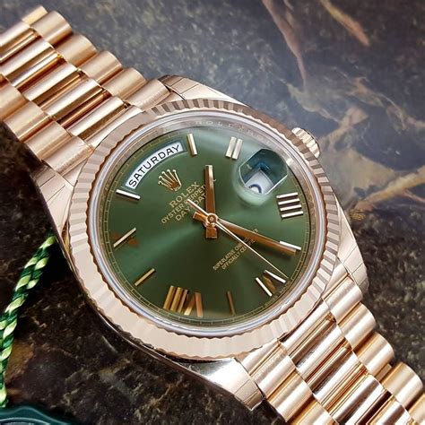 rolex 60th anniversary presidential|rolex day date rose gold green dial.